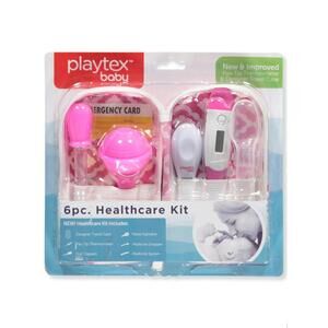Playtex 6 piece Healthcare Kit Pink Includes a Travel Case Thermometer Baby Gift